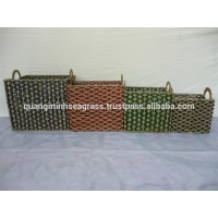 Lovely ecofriendly Seagrass basket, wicker basket, decorative basket, new weaving good price made in Vietnam set of 4